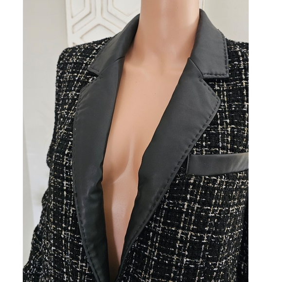 Generation Love Black Lexi Vegan Leather Combo Tweed Blazer - Picture 12 of 12